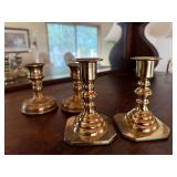 Vintage Brass Candlestick Holders Lot of 4 Mixed Styles 4.5in Good