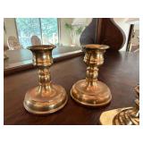 Vintage Brass Candlestick Holders Lot of 4 Mixed Styles 4.5in Good