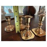 Vintage Brass Candlestick Holders Lot of 4 Mixed Styles 4.5in Good