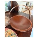 Vintage Decor Lot BLOCK Country Village Plates Floral Plate Wood Basket