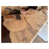 Vintage Lace Table Linen Lot Runner Doilies Coasters Ivory Decor