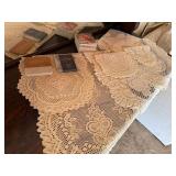 Vintage Lace Table Linen Lot Runner Doilies Coasters Ivory Decor