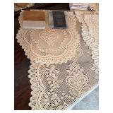 Vintage Lace Table Linen Lot Runner Doilies Coasters Ivory Decor