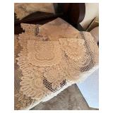 Vintage Lace Table Linen Lot Runner Doilies Coasters Ivory Decor