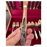 Vintage Silverplate Flatware Set Floral Pattern in Case 29 Pc