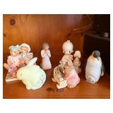 Mixed Figurine Lot Lefton Penguin Willow Tree Bunny Bear Decor 6pc