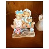 Mixed Figurine Lot Lefton Penguin Willow Tree Bunny Bear Decor 6pc