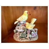 Royal Crown Japan Bird Nest Musical Figurine Yellow Birds Decor