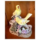 Royal Crown Japan Bird Nest Musical Figurine Yellow Birds Decor