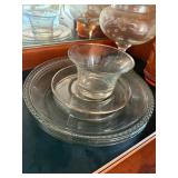 Vintage Glassware Lot Plates Bowl Covered Dishes Carnival Glass