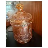 Vintage Glassware Lot Plates Bowl Covered Dishes Carnival Glass