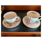 2 Vintage English Bone China Teacup Saucer Sets Royal Patrician