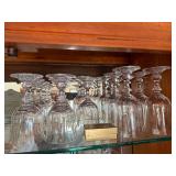 Two Sizes of Clear Stemmed Wine Glasses with Set of 6 Wine Charms Good