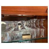 Two Sizes of Clear Stemmed Wine Glasses with Set of 6 Wine Charms Good