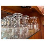Two Sizes of Clear Stemmed Wine Glasses with Set of 6 Wine Charms Good