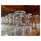 Two Sizes of Clear Stemmed Wine Glasses with Set of 6 Wine Charms Good