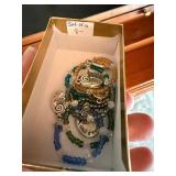 Two Sizes of Clear Stemmed Wine Glasses with Set of 6 Wine Charms Good