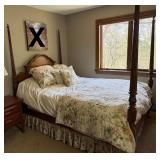 Thomasville Queen Poster Bed 81H Traditional Wood 4 Post Frame