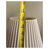 Brass Tone Table Lamp w Pleated Shade Faux Marble Column 30in