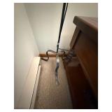 Wrought Iron Style Floor Lamp Scroll Arm Large Drum Shade 57in