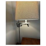 Wrought Iron Style Floor Lamp Scroll Arm Large Drum Shade 57in