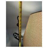 Wrought Iron Style Floor Lamp Scroll Arm Large Drum Shade 57in