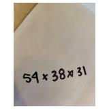 Wood Dining Table Set with 6 Cream Chairs - 54 x 38 x 31 in - Easily recover the chair seats - currently have two different upholsties