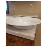 White Ceramic Bowls & Tray Set - Square & Rectangular Dishes