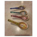 Chinese Porcelain Bowls - 9-Piece Set with Red Geometric Border (Guangxi Hezhou Mark)