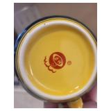 Dragon-Patterned Blue Porcelain Teapot With Infuser - Yellow Handle And Lid