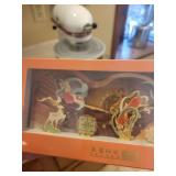 5-Piece Chinese Mythology Metal Bookmark Set in Orange Box