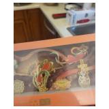 5-Piece Chinese Mythology Metal Bookmark Set in Orange Box
