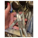 Ornate Floral Stainless Steel Flatware Set in Drawer Organizer