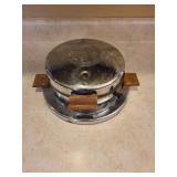 Waffle Iron - Vintage Round Electric with Wood Handles - Made in USA