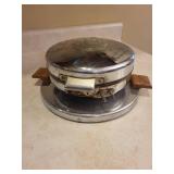 Waffle Iron - Vintage Round Electric with Wood Handles - Made in USA
