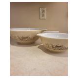 Tip & Pour Pyrex 4-Piece Nesting Bowls Set - Mushroom Pattern, Oven Safe