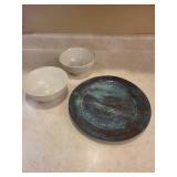 Noritake Colorwave Cream 8040 Bowls (2) & Plate