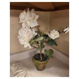 White Ceramic Canister Set with Lids - 2-Piece Kitchen Storage