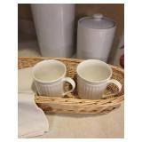 White Ceramic Canister Set with Lids - 2-Piece Kitchen Storage