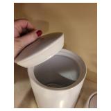 White Ceramic Canister Set with Lids - 2-Piece Kitchen Storage