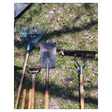 Garden Tools Assortment - Rakes, Shovels, Hoes & Pitchforks