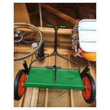 PrecisionGreen Seed Spreader - Green Frame with Dual Orange Wheels