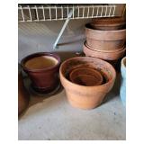 Assorted Ceramic Plant Pots - Terracotta & Blue Glaze - Mixed Sizes