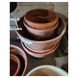 Assorted Ceramic Plant Pots - Terracotta & Blue Glaze - Mixed Sizes
