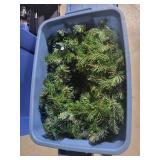 Rubbermaid Tote Holiday Decor: Pine Branches, Pinecones, Red Berries & Tinsel Balls