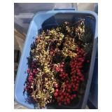Rubbermaid Tote Holiday Decor: Pine Branches, Pinecones, Red Berries & Tinsel Balls
