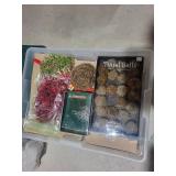 Rubbermaid Tote Holiday Decor: Pine Branches, Pinecones, Red Berries & Tinsel Balls