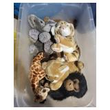 Tiger, Gorilla, Elephant & Giraffe Plush Toys (Lot of 4)