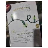 Wondershop LED Mini Lights 100-Count Green, 20 ft Indoor/Outdoor