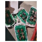 Deluxe 10-In Nutcracker Soldier Ornament Set with Bead Garlands & Woven Baskets